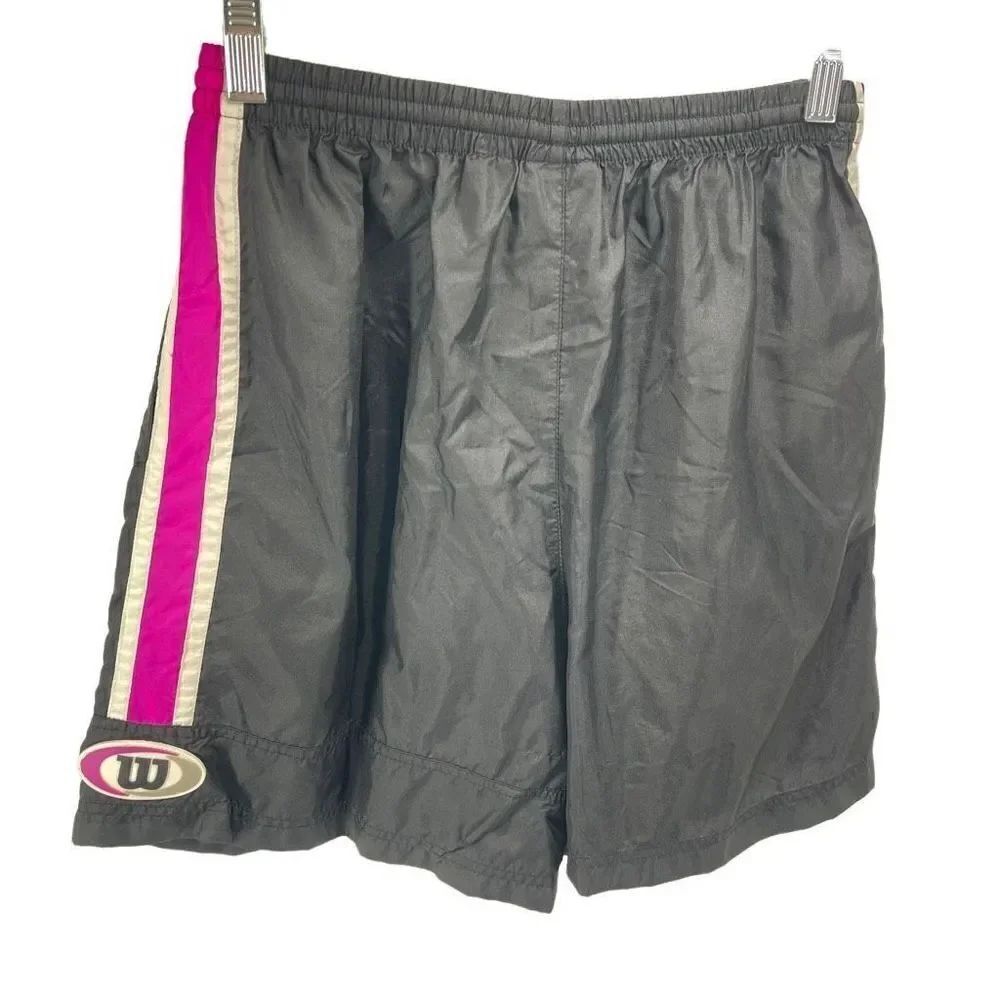 Wilson Womens Pull On Vintage Elastic Waist Active Athletic black Pink Small